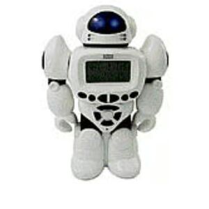 Radio shack White and Black Robot Bank and alarm clock.   *